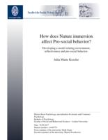 How does nature immersion affect pro-social behavior?: Developing a model relating environment, reflectiveness and pro-social behavior