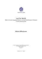 Lost for Words: Effects of Soviet Language Policies on the Self-Identification of Buryats in Post-Soviet Buryatia