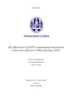 The effectiveness of NATO's humanitarian intervention in the cases of Kosovo (1999) and Libya (2011)