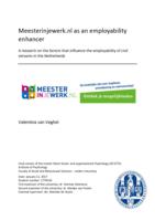 Meesterinjewerk.nl as an employability enhancer: A research on the factors that influence the employability of civil servants in the Netherlands