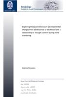 Exploring prosocial behaviour: Developmental changes from adolescence to adulthood and a relationship to thought content during mind wandering