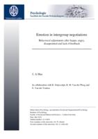 Emotion in intergroup negotiations: Behavioral adjustments after happy, angry, disappointed and lack of feedback