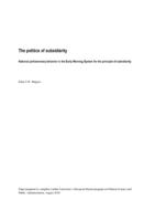 The politics of subsidiarity. National parliamentary behavior in the Early Warning System for the principle of subsidiarity