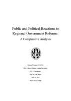 Public and Political Reactions to Regional Government Reforms: A Comparative Analysis