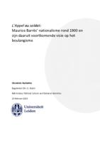 L’Appel au soldat:  Maurice Barrès’ nationalisme rond 1900 en zijn daaruit voortkomende visie op het boulangisme