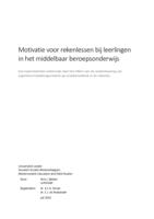 Motivatie voor rekenlessen bij leerlingen in het middelbaar beroepsonderwijs