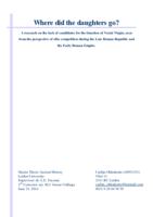 Where did the daughters go? A research on the lack of candidates for the function of Vestal Virgin, seen from the perspective of elite competition during the Late Roman Republic and the Early Roman Empire.