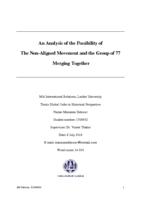 An Analysis of the Possibility of The Non-Aligned Movement and the Group of 77  Merging Together