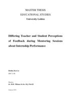 Differing Teacher and Student Perceptions of Feedback during Mentoring Sessions about Internship Performance