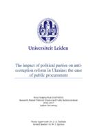 The impact of political parties on anti-corruption reform in Ukraine: The case of public procurement