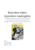 Bijzonder tijden, bijzondere maatregelen. Financiering van crisisuitgaven 1914-1918