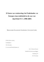 25 Jaren van vernieuwing: Het Nederlandse- en Europese innovatiebeleid en de case van AkzoNobel N.V. (1980-2005)