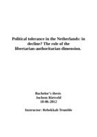 Political tolerance in the Netherlands: in decline? The role of the libertarian-authoritarian dimension.