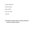 The influence of public opinion on policy proposals In the Field of Political Tolerance