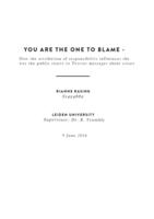 You are the one to blame: How the attribution of responsibility influences the way the public reacts to Twitter messages about crises