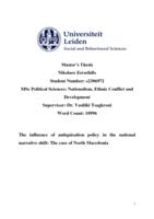 The influence of antiquisation policy in the national narrative shift: The case of North Macedonia