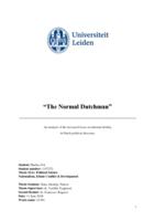 The normal Dutchman: An analysis of the increased focus on national identity in Dutch political discourse