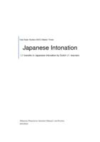 Japanese Intonation: L1 transfer in Japanese intonation by Dutch L1- learners