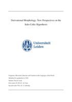 Derivational Morphology: New Perspectives on the Italo-Celtic Hypothesis