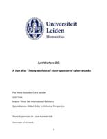 Just Warfare 2.0: A Just War Theory analysis of state-sponsored cyber-attacks