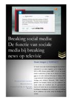 Breaking Social Media: De functie van sociale media bij breaking news op televisie