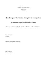 Psychological Restoration during the Contemplation of Japanese-style Stroll Gardens