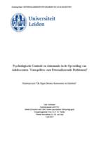 Psychologische controle en autonomie in de opvoeding van adolescenten: Voorspellers voor externaliserende problemen?