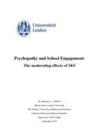 Psychopathy and school engagement: The moderating effects of SES