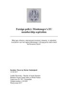 Foreign policy: Montenegro's EU membership aspiration