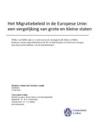 Het migratiebeleid in de Europese Unie: Een vergelijking van grote en kleine staten