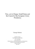 Tiny, yet in charge: Small states and the Council of the European Union presidency
