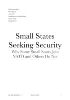 Small state seeking security: Why some small states join NATO and others do not