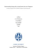 Understanding foreign policy of small states: the case of Singapore: An analysis of the factors that contributed to Singapore’s deviant foreign policy