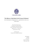 The influence of individuals in the European Parliament: Do the leadership traits of Rapporteurs have a significant effect on the success of their reports?