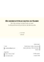 De kiesrechtstrijd buiten de Kamer: Van het ontstaan tot de finale van een buitenparlementaire strijd om de democratie