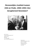 Persoonlijke rivaliteit tussen CDA en PvdA, 1966-1994: Een terugkerend fenomeen?