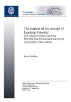 The purpose of the concept of learning potential: The relation between learning potential and intellectual functioning