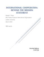 International cooperation: Beyond the mission statement