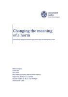 Changing the meaning of a norm: International nongovernmental organizations and the development of R2P