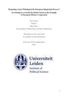 Deepening versus widening in the European integration process? An attempt to reconcile the debate based on the example of European defense cooperation