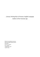 Literary Writing Style of Women: English-Language Writers in the Victorian Era