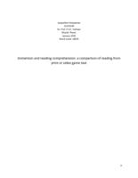 Immersion and reading comprehension: a comparison of reading from print or video game text