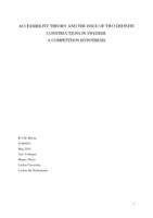 Accessibility Theory and the issue of two definite constructions in Swedish: A Competition Hypothesis