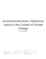 Environmental ethics: Distributive justice in the context of climate change