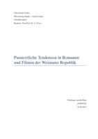 Paratendenzen in Romanen und Filmen der Weimarer Republik