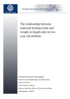 The relationship between maternal feeding styles and weight-to-length ratio in two year old children