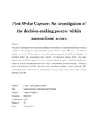 First-Order Capture: An investigation of the decision-making process within transnational actors.