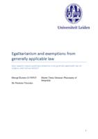 Egalitarianism and exemptioms from generally applicable law