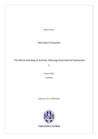 Philosophy of inequality. The moral standing of animals: Refuting asymmetrical Kantianism