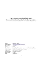 The European Universal Welfare State - Democratic Relational Equality for the European Union